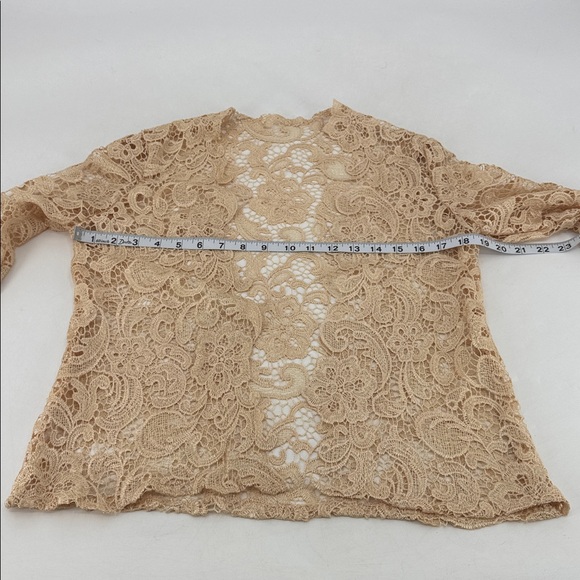 Vintage 70’s Boho Crochet Macrame Lace Floral Cut Out Open Cardigan - Picture 8 of 10